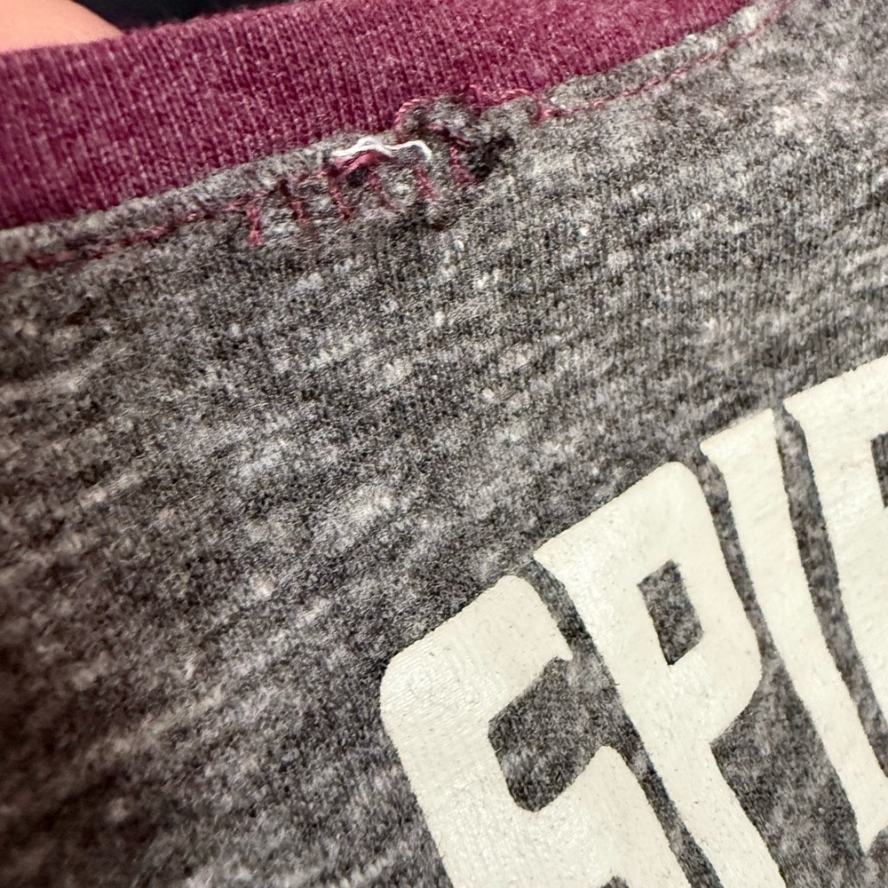 Gray and Red Raglan 3/4 Sleeve Tie Front Jersey - Picture 5 of 7